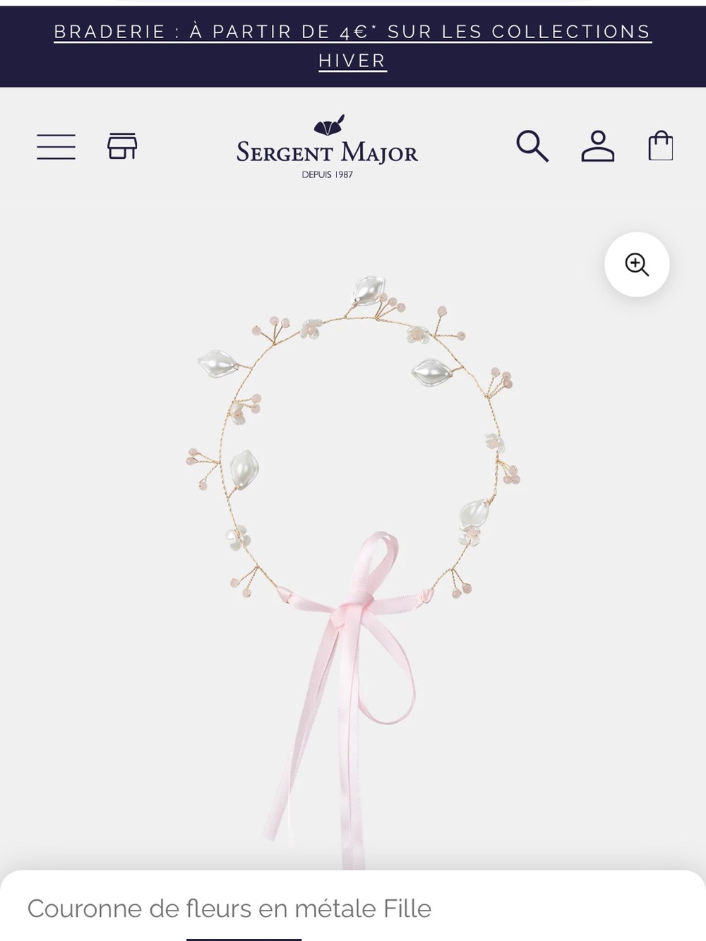 Delicate Pink Ribbon Floral Headband - Sergent Major